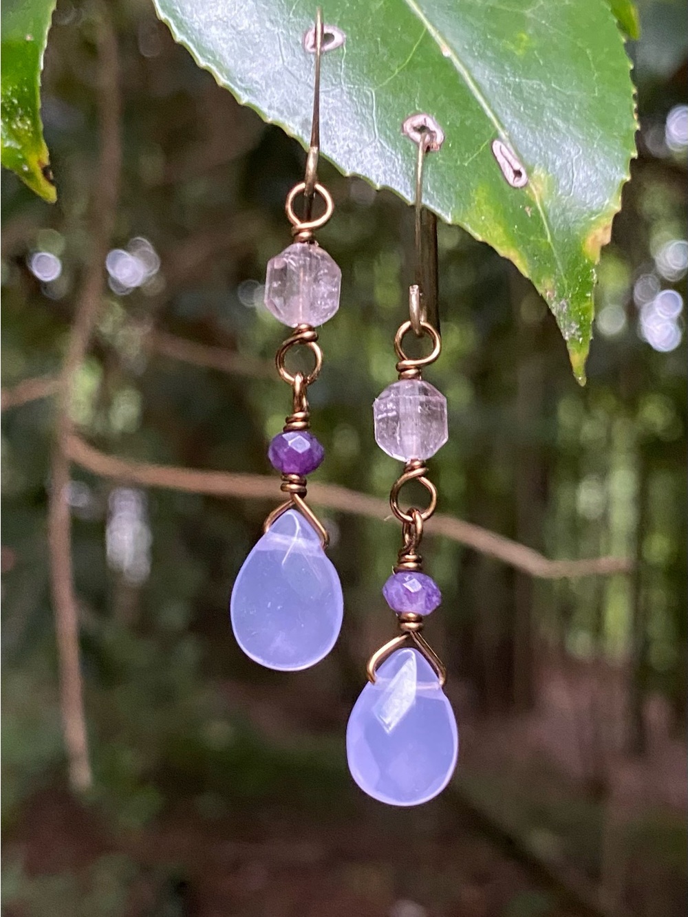 Lavender Chalcedony Dangles